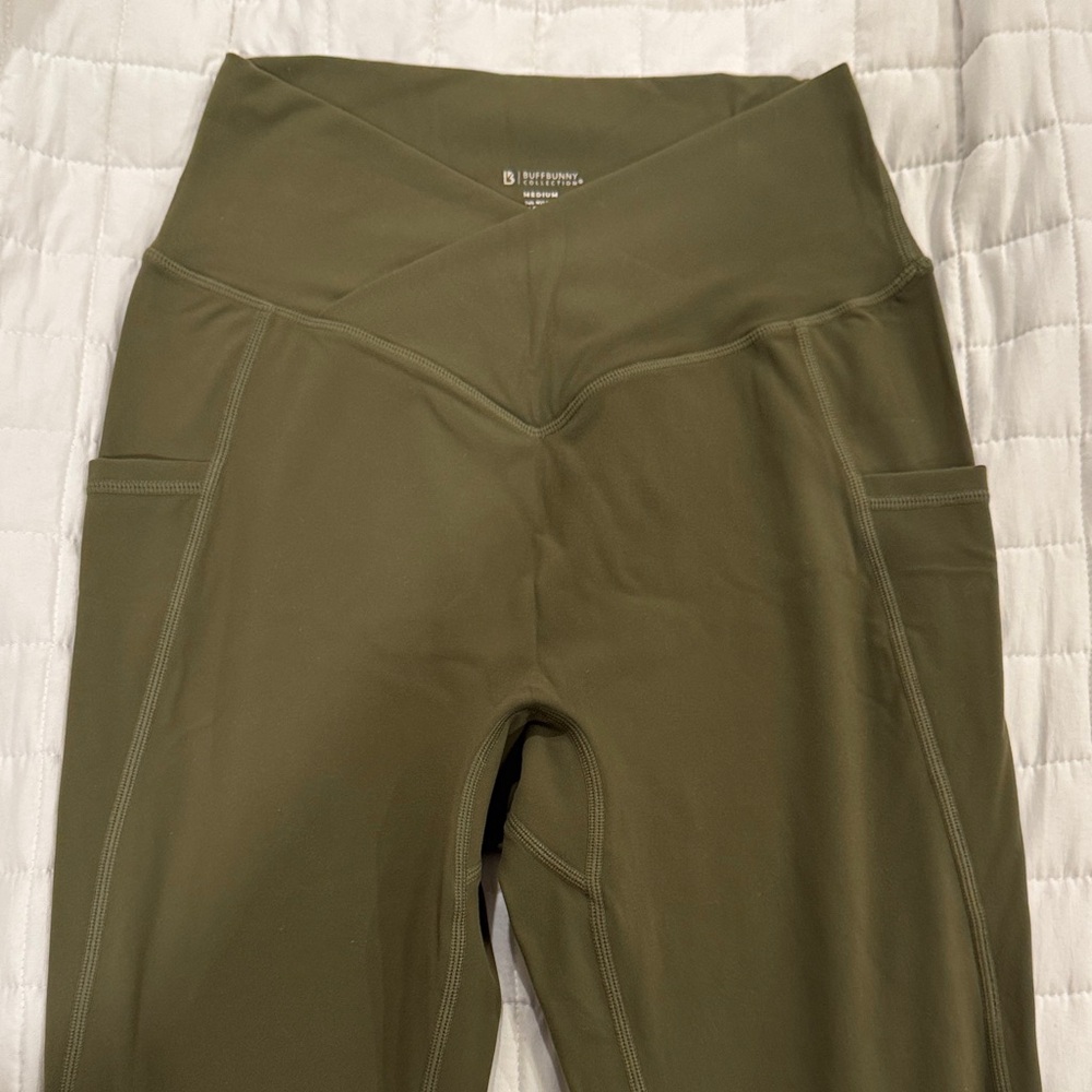 BuffBunny Olive Green Pocket Leggings
